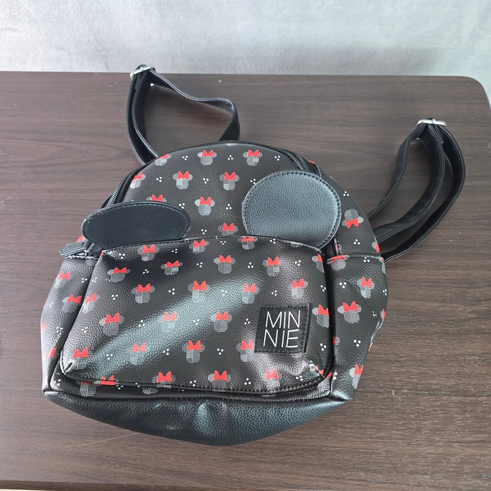 Dani by Danielle Nicole Disney Minnie Mouse Mini Backpack Black Red Bows Ears